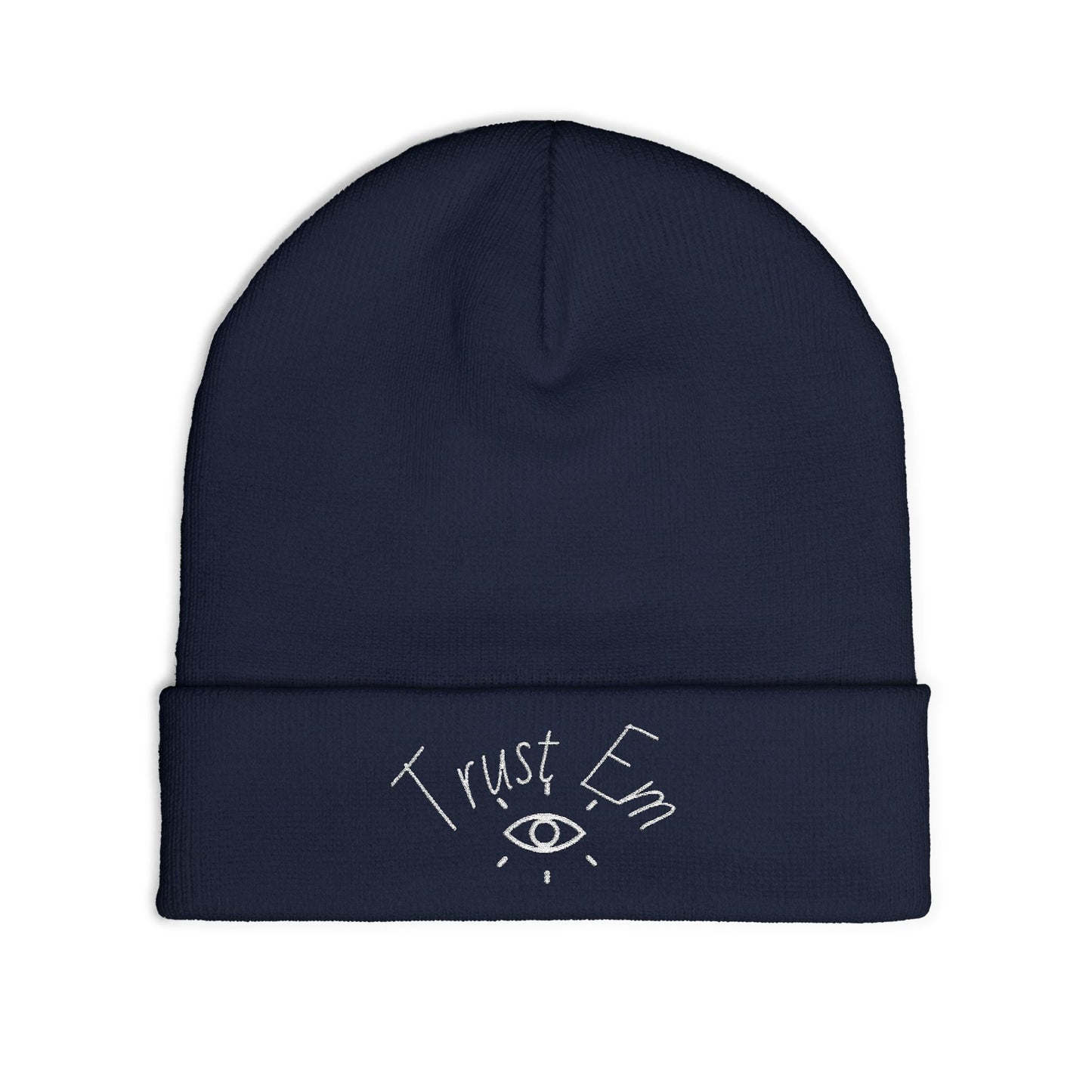 Trust Em Embroidered Knit Beanie, Cozy Winter Hat, Gift for Friends, Stylish Beanie, Casual Accessories, Perfect for Cold Weather