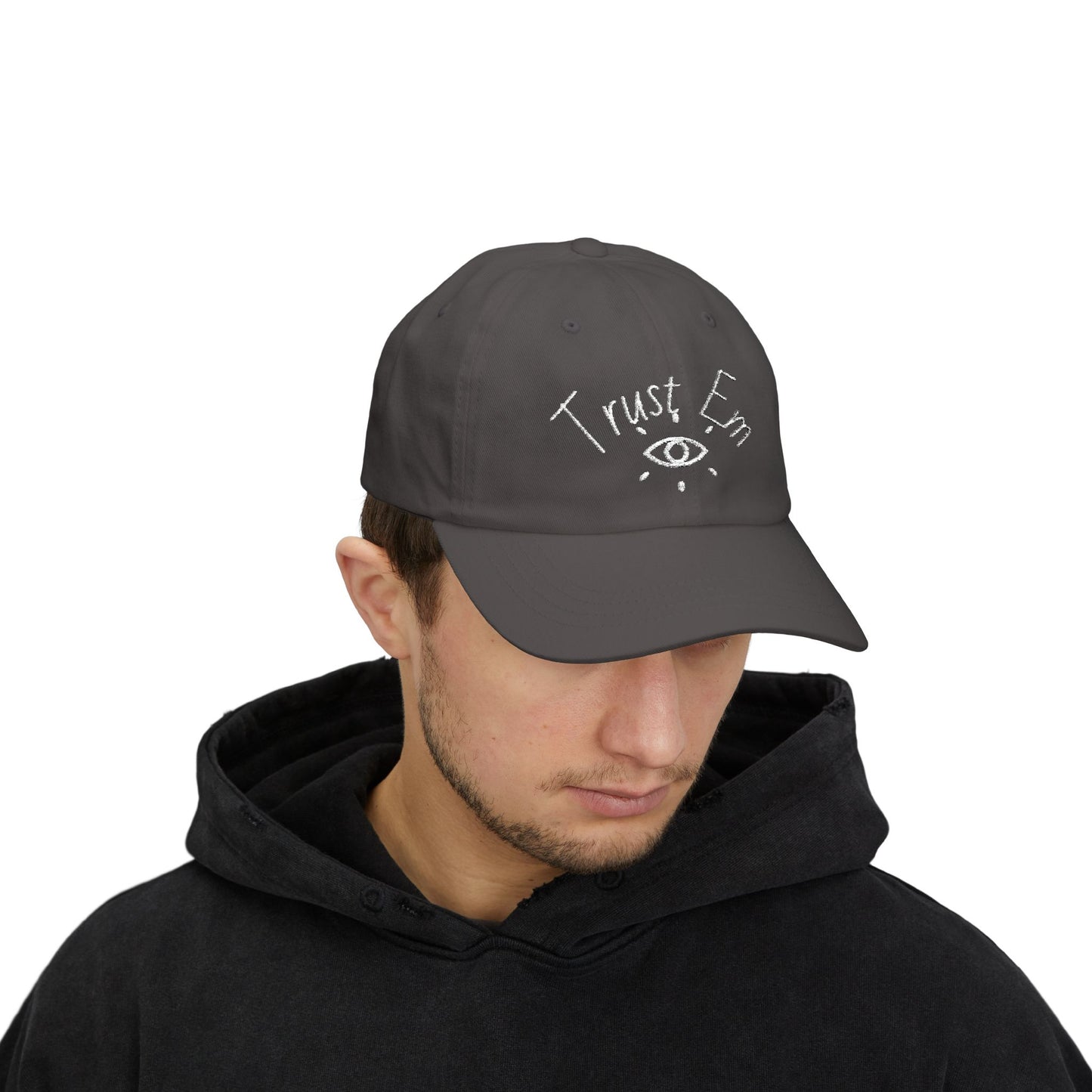 Classic Dad Cap with 'Trust Em' Design, Casual Hat for Dads, Gift for Father's Day, Relaxed Fit for Everyday Wear, Family Outing