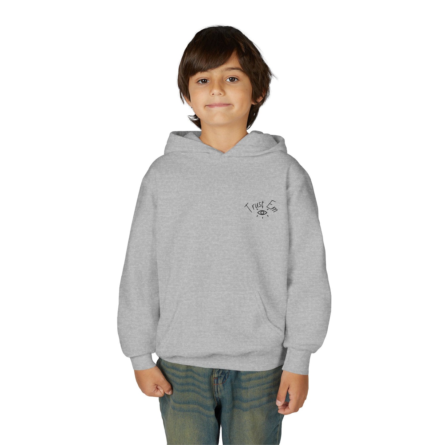 Trust Em Youth Hoodie - Cozy Sweatshirt for Teens, Casual Style, Perfect Gift for Birthdays, Holidays, Everyday Wear
