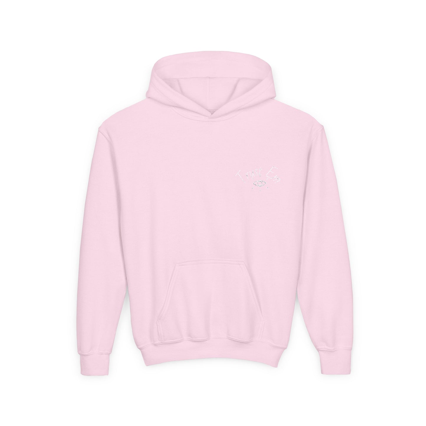 Youth Hooded Sweatshirt - Trust Em, Cozy Pullover, Perfect for Teens, Gift for Birthdays, Casual Use, Everyday Wear