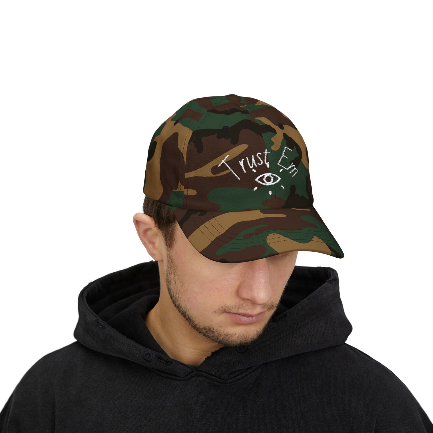 Classic Dad Cap with 'Trust Em' Design, Casual Hat for Dads, Gift for Father's Day, Relaxed Fit for Everyday Wear, Family Outing