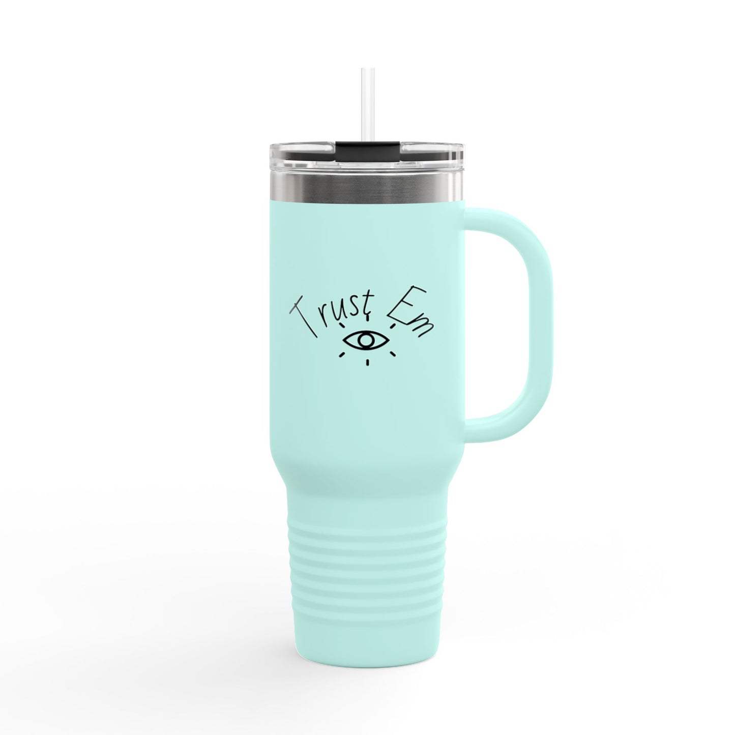 Insulated Travel Mug, 40oz - Trust Em | Perfect for On-the-Go, Gifts, Road Trips, Coffee Lovers, and Unique Celebrations