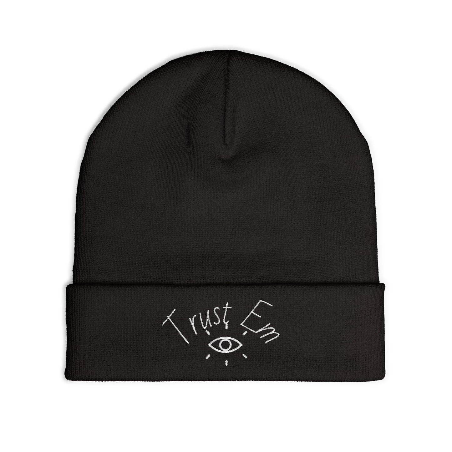 Trust Em Embroidered Knit Beanie, Cozy Winter Hat, Gift for Friends, Stylish Beanie, Casual Accessories, Perfect for Cold Weather
