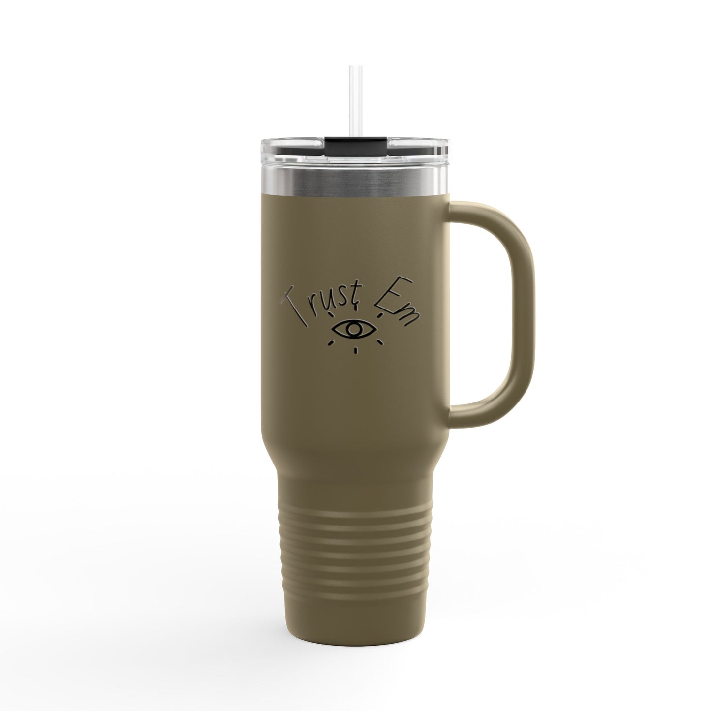 Insulated Travel Mug, 40oz - Trust Em | Perfect for On-the-Go, Gifts, Road Trips, Coffee Lovers, and Unique Celebrations