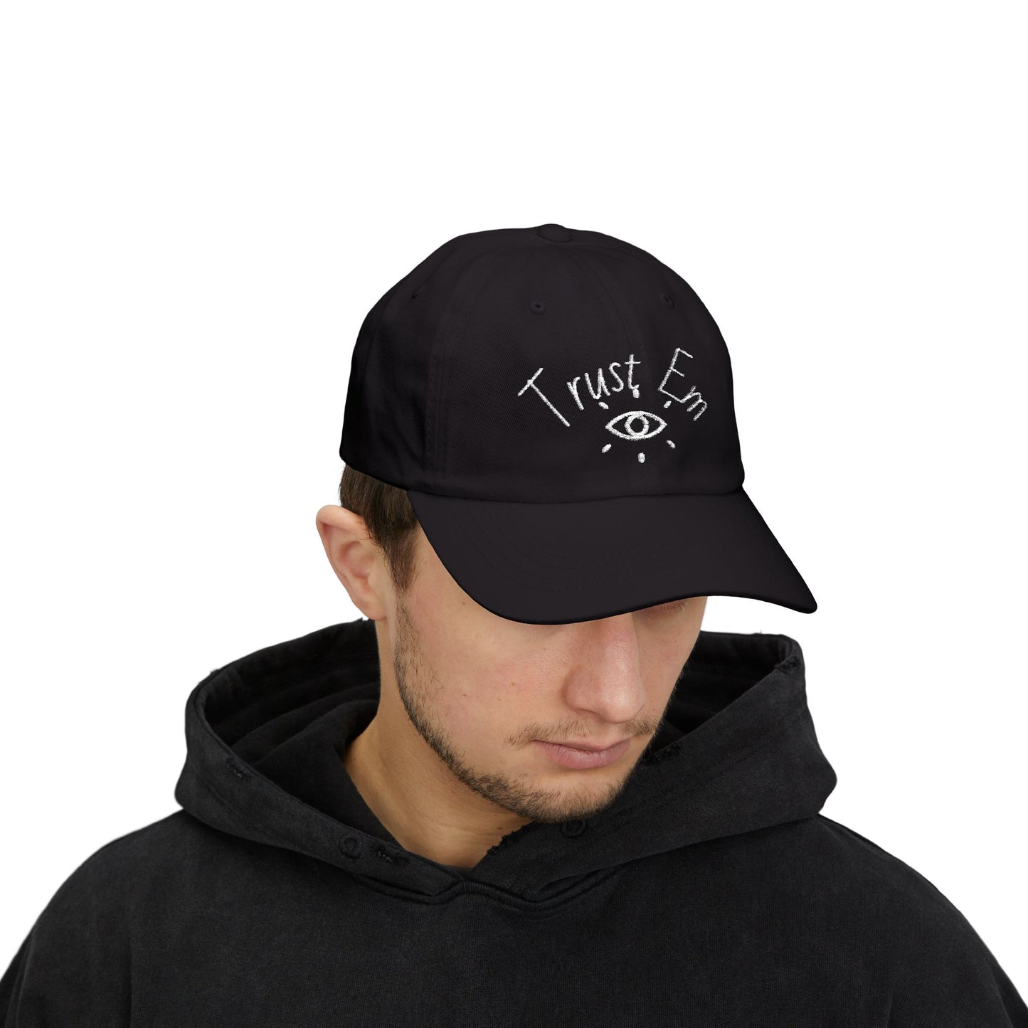 Classic Dad Cap with 'Trust Em' Design, Casual Hat for Dads, Gift for Father's Day, Relaxed Fit for Everyday Wear, Family Outing