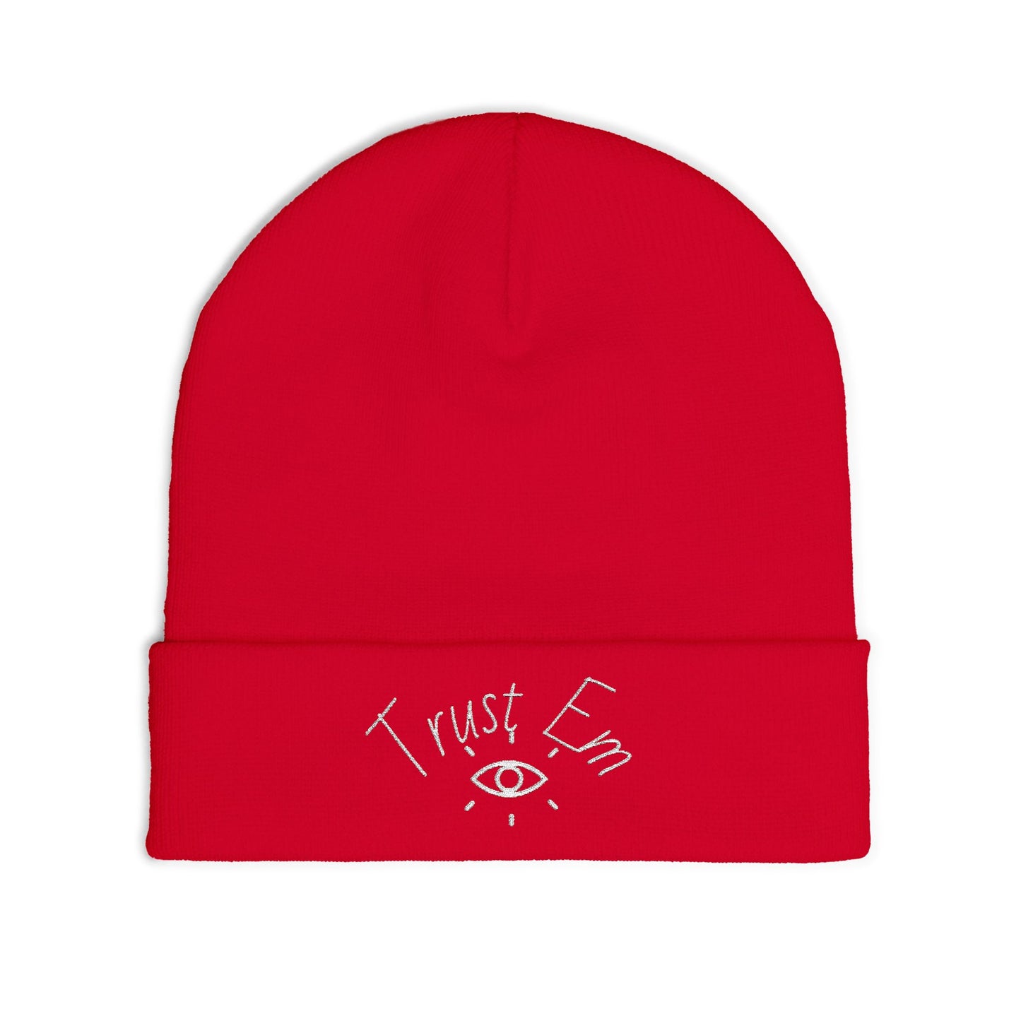 Trust Em Embroidered Knit Beanie, Cozy Winter Hat, Gift for Friends, Stylish Beanie, Casual Accessories, Perfect for Cold Weather