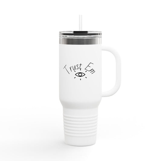Insulated Travel Mug, 40oz - Trust Em | Perfect for On-the-Go, Gifts, Road Trips, Coffee Lovers, and Unique Celebrations